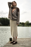 Cardigan ZARA nâu hoạ tiết