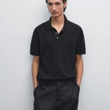 Polo MASSIMO DUTTI len navy