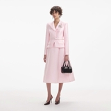 Váy SELF PORTRAIT hồng cổ bẻ kèm belt