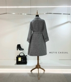 Coat dạ Max Mara kẻ kèm belt