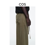 Quần COS linen rêu cột dây