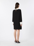 Váy MAX MARA đen cổ sen trắng