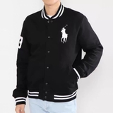 Bomber RALPH LAUREN đen viền trắng