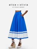 Chân váy ALICE+OLIVIA xanh trắng