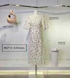 Váy SANDRO vàng hoa nổi