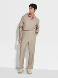 Sơ mi ZEGNA linen cổ V túi ngực