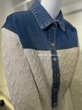 Áo khoác SANDRO cải jean logo nổi