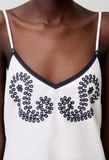 Váy 2 dây CLAUDIE trắng cải ren đen