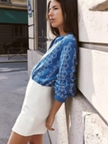 Sơ mi ZARA linen thêu chỉ nổi