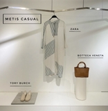 Váy linen Zara xuông kẻ