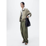 Quần MANGO rêu xếp ly kèm belt