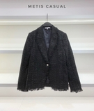 Blazer AJE tweed 1 khuy đá