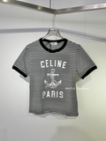Tshirt CELINE kẻ ngang kẻ đen trắng