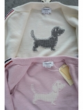Cardigan THOM BROWNE logo lưng 2 màu
