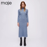 Váy len Maje xanh trơn