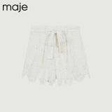 Quần sooc Maje ren dập trắng
