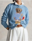 Áo len RALPH LAUREN xanh dương gấu sơ mi