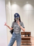 Tshirt CELINE kẻ ngang kẻ đen trắng