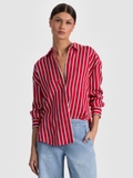 Sơ mi ALICE OLIVIA lụa kẻ đỏ