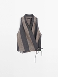 Áo yếm MASSIMO DUTTI kẻ nâu