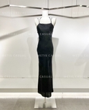 Váy BSK lụa 2 dây họa tiết