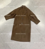 Áo khoác dạ nâu MASSIMO DUTTI dáng dài