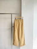 Quần CLAUDIE nâu ống đứng chỉ nổi