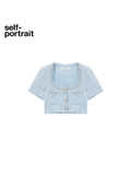 Áo SELF PORTRAIT xanh cổ vuông