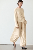 Quần MASSIMO DUTTI lụa tơ bo gấu