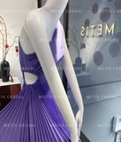Váy luạ tím cut eo A.L.C