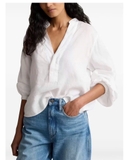 Sơ mi RALPH LAUREN linen cổ V