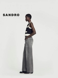 Áo sát nách SANDRO đen viền trắng