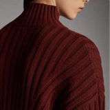 Áo len nâu vặn thừng Massimo Dutti cổ đứng