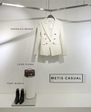 Blazer VERONICA trắng 6 khuy