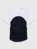 Áo MAJE trắng cải navy chun thân