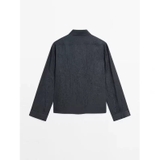 Sơ mi lụa MASSIMO DUTTI lụa xanh Auth