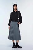 Chân váy midi Zara ghi xếp ly