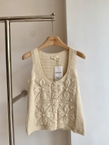 Áo len móc SEZANE hoa nổi