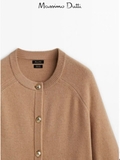 Cardigan Massimo khuy tròn vàng