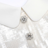 Áo SELF PORTRAIT sequin trắng