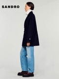 Aó khoác dạ Sandro navy 6 khuy