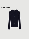 Áo len SANDRO navy cài khuy