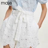 Quần sooc Maje ren dập trắng