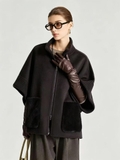 Cape len cashmere LORO PIANA túi lông