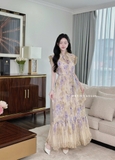 Váy ZIMMERMANN nâu hoa bèo cổ