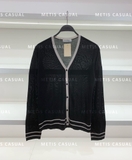 Cardigan MaxMara đen viền khuy