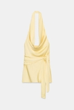 Váy yếm ZARA vàng lụa satin