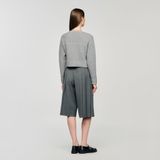 Cardigan SANDRO ghi viền trắng