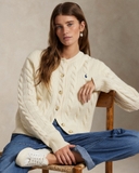 Cardigan RALPH LAUREN vặn thừng khuy sừng 2026