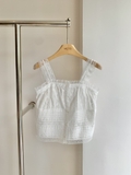 Áo 2 dây Sezane trắng viền ren